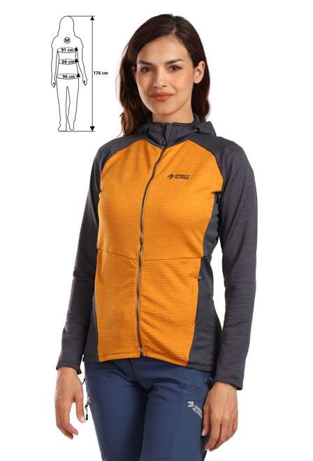 Fotogalerie Dámská fleecová mikina SELLA HOOD LADY ochre/anthracite